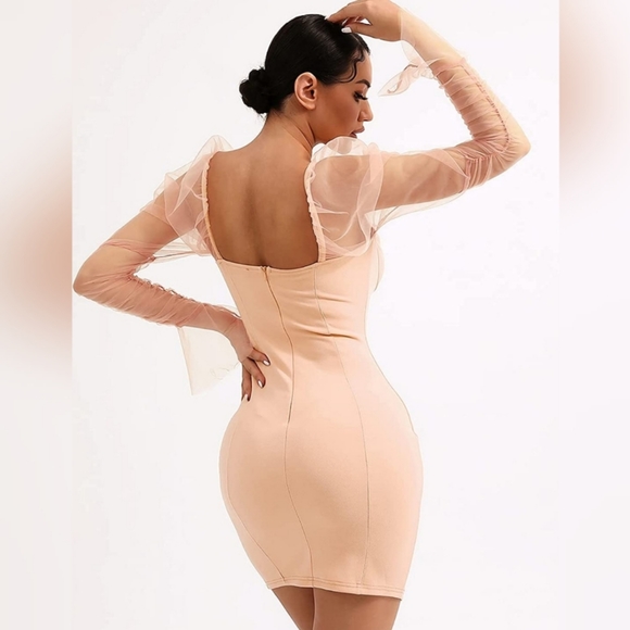 🌞Long Puff Sleeves Dress - Picture 3 of 4